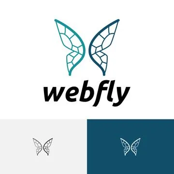 Butterfly Wings Web Internet Technology Animal Nature Business Logo Stock Illustration