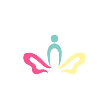 Butterfly yoga vector design template illustration Stock Illustration