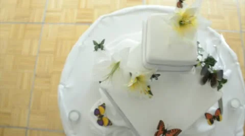 ButterflyTheme Wedding Cake Video stock 12576824