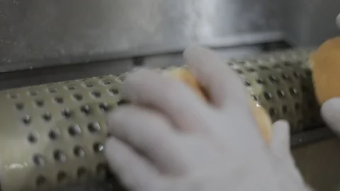 Buttering Burger Bread Before Toasting Stock Footage 128461916