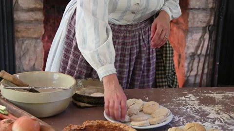 Buttering a Pan to Bake in a Hearth Kitchen Stock Footage 217397079