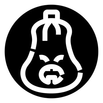 Butternut squash jack o lantern angry face icon Stock Illustration