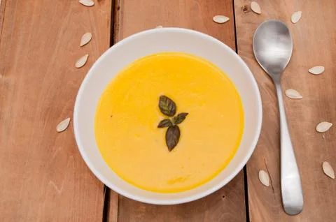 Butternut squash soup Stock Photos