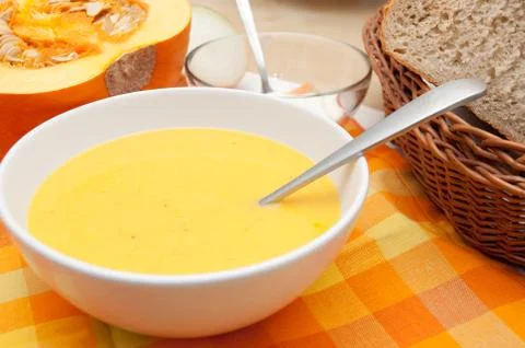 Butternut squash soup Stock Photos