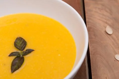 Butternut squash soup Stock Photos