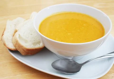 Butternut squash soup Stock Photos