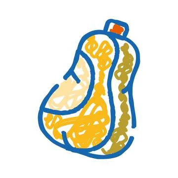 Butternut squash vegetable hand drawn doodle icon Illustrazione stock