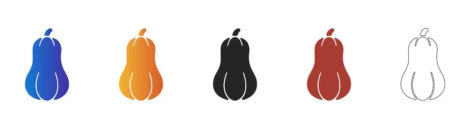 Butternut squash vegetable icon for fall harvest Ilustración de archivo