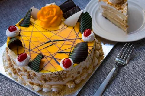 Butterscotch cake Stock Photos