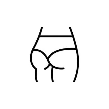 Buttock lift thin line icon, body correction. Plastic surgery. Vector illustr Stock Illustration