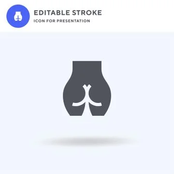 Buttocks icon vector, filled flat sign, solid pictogram isolated on white, lo Stock Illustration
