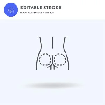 Buttocks icon vector, filled flat sign, solid pictogram isolated on white, logo Illustrazione stock
