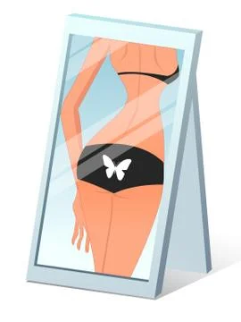Buttocks in the mirror Stock Illustration