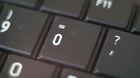 Button 0 Black PC Keyboard Typing Stock Footage 47309818