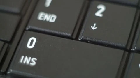 Button 0 Black PC Keyboard Typing Stock Footage 47309840