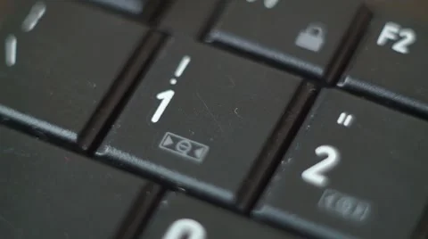 Button 1 Black PC Keyboard Typing Stock Footage 47309780