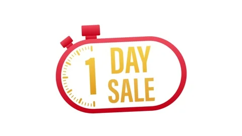 Button with 1 day sale for web site design. Motion graphics. Stock Footage 149623207