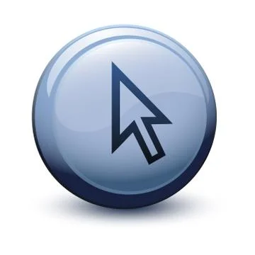Button 3d cursor arrow white Stock Illustration