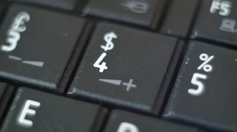 Button 4 Black PC Keyboard Typing Stock Footage 47309791