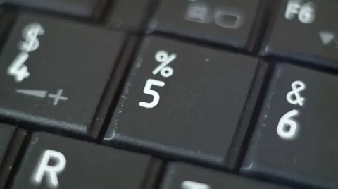 Button 5 Black PC Keyboard Typing Stock Footage 47309802
