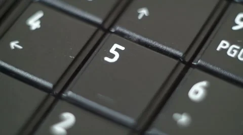 Button 5 Black PC Keyboard Typing Stock Footage 47309851
