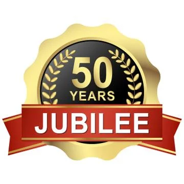 Button 50 years jubilee Stock Illustration
