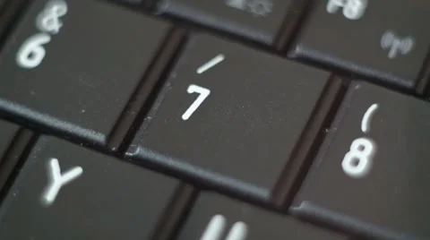 Button 7 Black PC Keyboard Typing Stock Footage 47309807