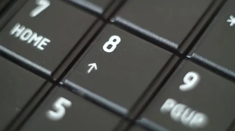 Button 8 Black PC Keyboard Typing Stock Footage 47309872