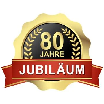 Button 80 years jubilee (in german) Stock Illustration