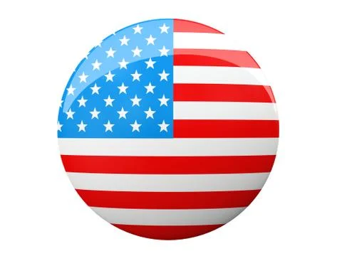 Button with american flag Stock Illustration