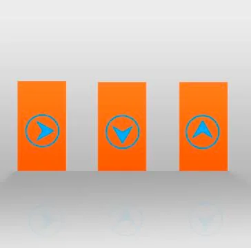 Button and the arrows Stock Illustration