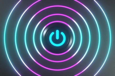 Button and switch with dark background,abstract conception ,3d rendering. Stock Illustration