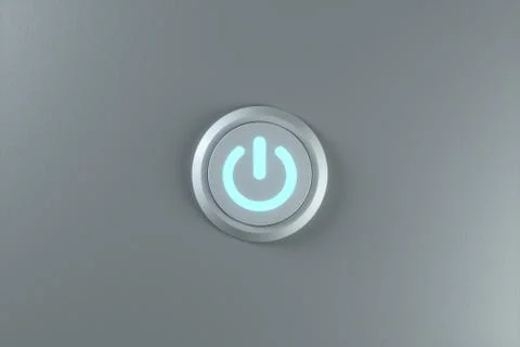 Button and switch with grey background,abstract conception ,3d rendering. Illustrazione stock