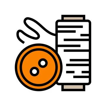 Button and thread thrift driven fashion color icon vector illustration Stock Illustration