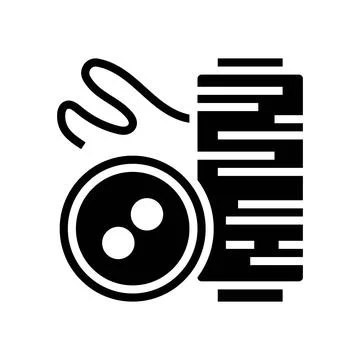 Button and thread thrift driven fashion glyph icon vector illustration Illustrazione stock