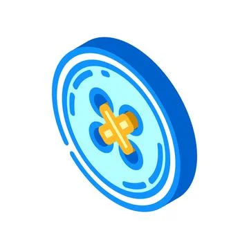 Button and thread thrift driven fashion isometric icon vector illustration Illustrazione stock