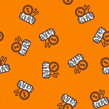 Button and thread thrift driven fashion vector seamless pattern Stock Illustration