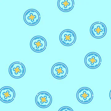 Button and thread thrift driven fashion vector seamless pattern Stock Illustration