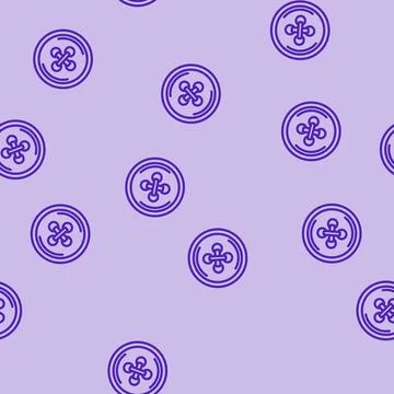 Button and thread thrift driven fashion line vector seamless pattern Stock Illustration