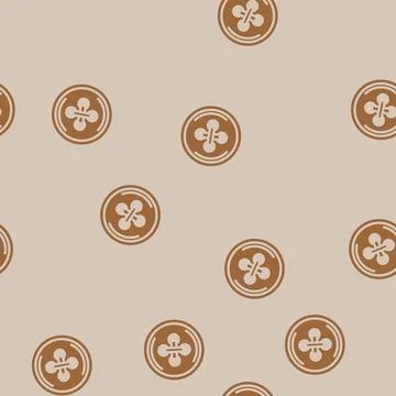 Button and thread thrift driven fashion glyph vector seamless pattern Stock Illustration