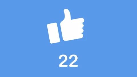 Like button animation with counting number in blue background Stock Footage 112670907