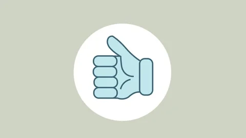 Like Button Animation flat design animation . Thumbs up or Human Hand Like .. Stock Footage 304774003