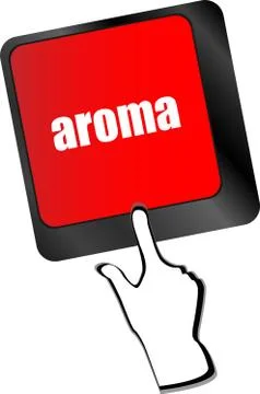 Button with aroma on Computer Keyboard key Ilustración de archivo
