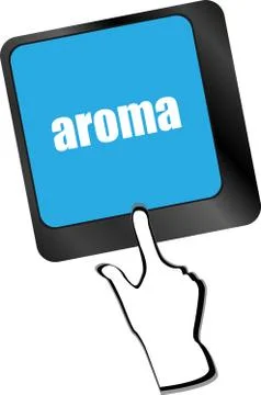 Button with aroma on Computer Keyboard key Ilustración de archivo