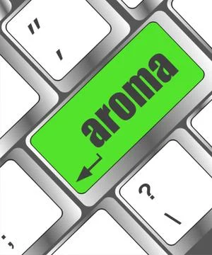 Button with aroma on Computer Keyboard key Ilustración de archivo