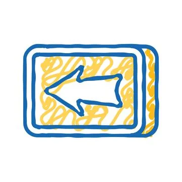 Button arrow icon doodle illustration Stock Illustration