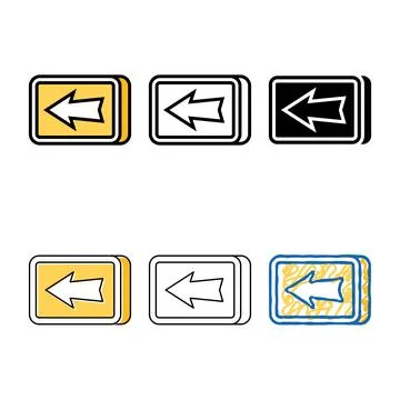 Button arrow pack color icon vector Stock Illustration