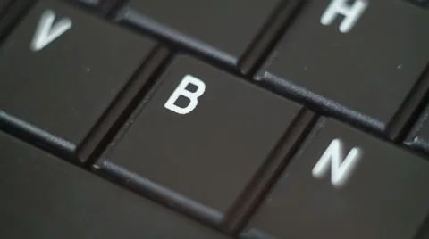 Button B Black PC Keyboard Typing Stock Footage 47309991