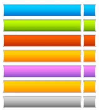 Button, banner background in 7 colors - horizontal, long button templates wit Ilustración de archivo