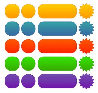 Button, banner, badge shapes in different color Ilustración de archivo
